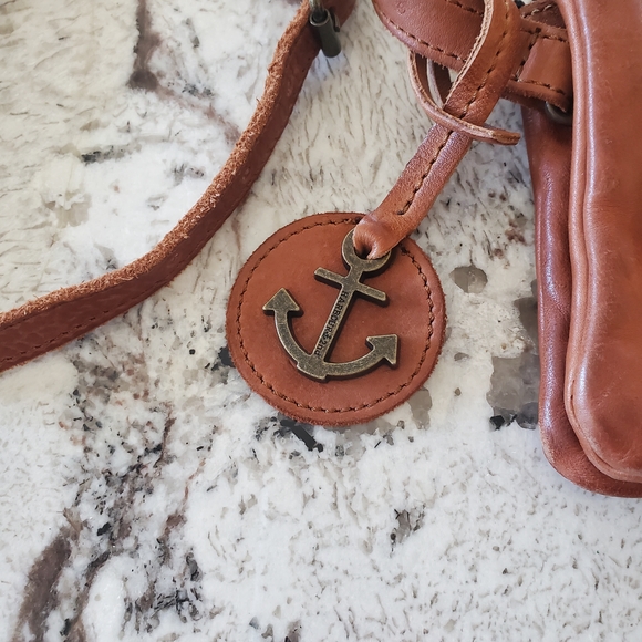 Harbour 2nd Cognac Leather Crossbody Bag with Buckle - Picture 13 of 15